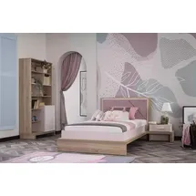 xlmoebel Kinderbett 3tlg. Set 90 x 200 cm Holz rosa