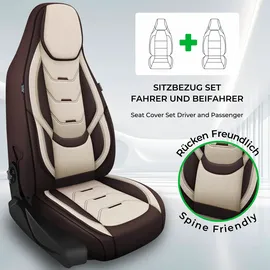 BREMER SITZBEZÜGE Wohnmobil Schonbezüge für Fiat Ducato / Weitere, H10, braun-beige