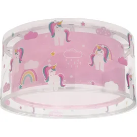 Dalber Deckenleuchte Unicorns, Deckenlampe Kinderzimmer, Rosa