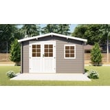 Gartenhaus aus Holz 28mm Schuppen Gerätehaus 3.9x3.9M mit Boden, Leo EB28017F18L