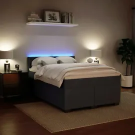 vidaXL Boxspringbett 140 x 200 cm Dunkelgrau