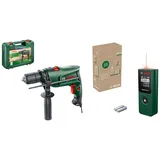 Bosch Home and Garden Schlagbohrmaschine EasyImpact 600 (600 Watt, im Koffer) + Laser-Entfernungsmesser EasyDistance 20 (einfache und präzise Messung bis 20 m, Ein-Tasten-Steuerung)