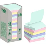 Post-it Recycling Z-Notes, Verschiedene Farben, Packung mit 16 Blöcke 76 x 76 mm