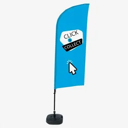 SHOWDOWN Displays Showdown Beachflag - Komplett-Set - Click & Collect Englisch - Blau/Schwarz