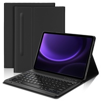 JADEMALL Galaxy Tab S9 + Tastatur Hülle - mit Stifthalter für Samsung Galaxy Tab S9 Plus/S8 Plus/S7 Fe/S7 Plus 12,4 Zoll, Wireless Bluetooth Tastatur QWERTZ Deutsch