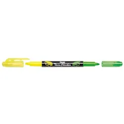 Pentel Textmarker 'TWIN CHECKER', 2 Spitzen, gelb/grün