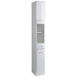 WELLTIME Hochschrank »Neapel«, Breite 25 cm, mit Hochglanzfronten und eleganter Fräsung, weiß