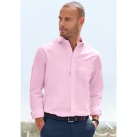 H.I.S. Langarmhemd H.I.S, Herren, Gr. M (39/40), N-Gr, rosa, Web, Obermaterial: 100% Baumwolle, unifarben, casual, regular fit, Rundhals, Langarm Manschette, Hemden, mit Kentkragen, Oxford-Qualität aus reiner Baumwolle