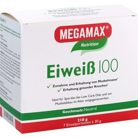 MEGAMAX Eiweiß 100 Neutral Pulver 7 x 30 g