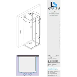 Glaszentrum Hagen 75x80x75x195cm Ares U-Duschkabine Weiß