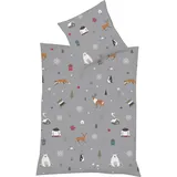 FLEURESSE Mako-Satin Bettwäsche Milano Winteridylle grau