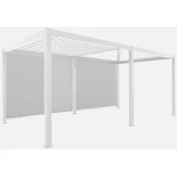 Bioklimatische Pergola Triomphe 3x6m mit verstellbaren Lamellen  + 2 Markisen 3 m, weiß