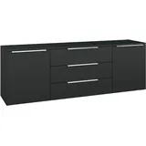 borchardt Möbel Sideboard BORCHARDT MÖBEL "Oliva", schwarz (schwarz matt), B:166cm H:53cm T:35cm, Sideboards, Sideboard, Breite 166 oder 200 cm