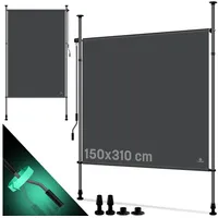 Kesser Windschutz 160 x 300 cm grau Polyester
