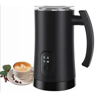 MODFU Milchaufschäumer 350 ml Elektrischer Automatischer Milchschäumer Kaffee Aufschäumer, 400,00 W, Ein Klick Antihaftbeschichtet für Heißen Kalten Milchschaum schwarz
