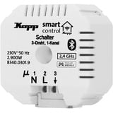 Kopp Smart-Control Schaltaktor, 1 Kanal, 3-Draht, Smart-Home Bluetooth-Mesh Technologie, Amazon Alexa, Google Home, 834003019