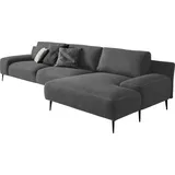 Designwerk Eckcouch Polyester 3-Sitzer Grau
