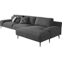 Designwerk Eckcouch Polyester 3-Sitzer Grau