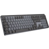 Logitech MX Mechanische kabellose beleuchtete Performance-Tastatur, Taktile leise Tasten, Hintergrundbeleuchtung, Bluetooth, USB-C, macOS, Windows, Linux, iOS, Android, Metall, Deutsches QWERTZ - Grau