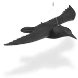 Relaxdays Taubenschreck Krähe, Dekofigur als Vogelscheuche, 1 Stück, Schwarz