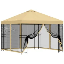 vidaXL Garten Pavillon 3 x 3 m inkl. 4 Seitenteile Creme