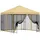 vidaXL Garten Pavillon 3 x 3 m inkl. 4 Seitenteile Creme