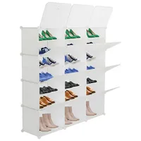 Loywe Schuhbox Schuhschrank mit 12 Fächern, Aufbewahrungsbox für Schuhe (set, Würfelregal mit Tür), für Schlafzimmer, Flur, Eingang 120 x 30 x 120 cm weiß