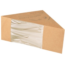 Papstar Pure Sandwichboxen, Pappe, Sandwichbox mit Sichtfenster aus PLA, 1 Packung = 50 Stück, für 3 Scheiben