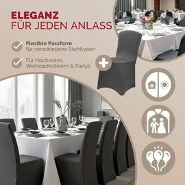 DETEX DETEX® 6er Set Stretch Hussen Grau Überwurf Rückenlehne