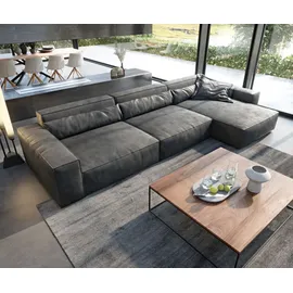DeLife Ecksofa Sirpio XL 370x170 cm Lederimitat Vintage Anthrazit