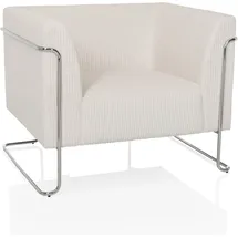 hjh living Loungesessel Curacao Cord 73 x 53 x 88 cm Weiß höhenverstellbar