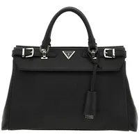GUESS Damen Levante Luxury Satchel Schulranzen, Tragegriff Oben, Schwarz - Einheitsgröße