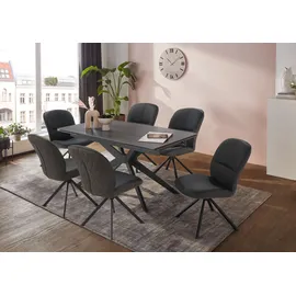 Jockenhöfer Esszimmerstuhl Fiete Leder schwarz 2er Set