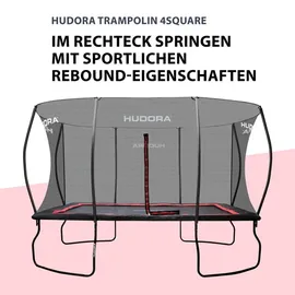 Hudora 4square Trampolin 244 x 366 cm inkl. Sicherheitsnetz schwarz