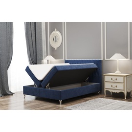 Fun Möbel Boxspringbett Schlafzimmerbett ESME 140x200cm in Stoff Monolith Grau - Grau
