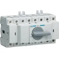 Hager HIM406 Lastumschalter 3P+N 63A für Hutschiene/Montageplatte.Modularer 4poliger Umschalter nach DIN EN 60947-3, zum umschalten unter Last von 2