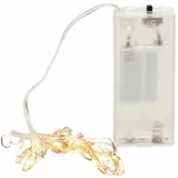 Cepewa LED Lichterkette Draht 0,9 m Warmweiß Silber