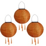 Yeehliny Solar Lampions Außen Wetterfest Solarlampiongs Outdoor Hängend Solar Lampion mit Quasten, 30cm Papierlaterner Aus Nylon, Solar Laterne Solarlampen für Außen Garten Balkon (3pcs/Orange)