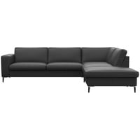 FLEXLUX Ecksofa »Fiore, super Sitzkomfort durch Kaltschaum im Sitz, L-Form«, breite Armlehnen, Füße Alu+schwarz schwarz