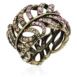 Lulu & Jane Ring aus Metall-Legierung in Bronze mit verziert mit Kristallen von Swarovski® Ringe   Damen 