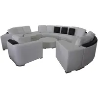 JVmoebel Wohnlandschaft Runde Eck Sofa Couch XXL Couchen Wohnlandschaft U Form Sessel, Made in Europa weiß