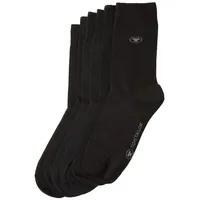 Tom Tailor Damen Socken im 6er-Pack, schwarz, Uni, Gr.