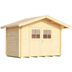 Gartenhaus WEKA "Premium28, natur", beige (naturbelassen), Fußboden im Gartenhaus, ohne Rück- und Seitenwand, ohne Dacheindeckung, Gartenhäuser