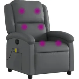 vidaXL Massagesessel Grau Kunstleder 47 x 99,5 x 0 cm Grau mit Fernbedienung