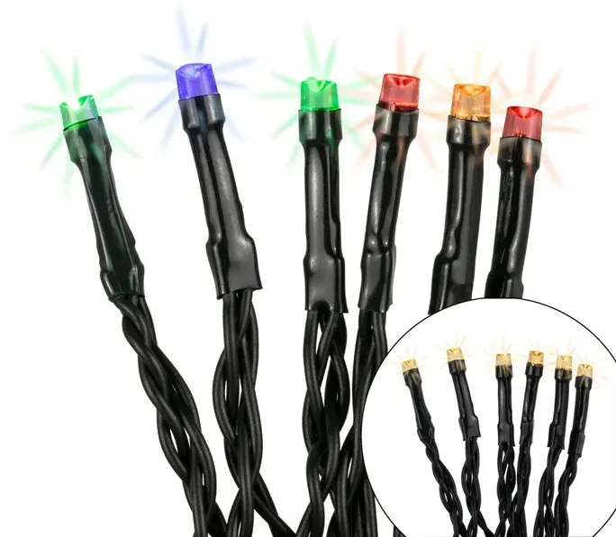 Hellum LED-Lichterkette 4,90m 50 LED's RGYB+Warmweiß batteriebetrieben IP44
