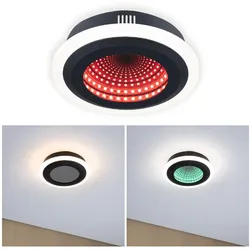 LED Deckenleuchte dimmen 1200lm klassische Leuchte & Gaming Zimmer, Schwarz matt