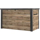 Keter Ontario Auflagenbox/Kissenbox 870 Liter | 100% Wasserdicht mit Belüftung dadurch kein übler Geruch/Schimmel Moderne Holzoptik | Deckel mit Gasdruckfedern