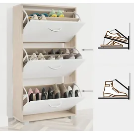 CASARIA Schuhschrank 61 x 115 x 24 cm eiche/weiß