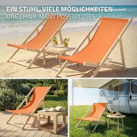 ECD Germany Sonnenliege 117 x 52 x 83 cm Orange
