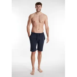 Tom Tailor Bermudas TOM TAILOR "Cansas", Herren, Gr. 48S, N-Gr, blau (blau, dunkel, uni), Single Jersey, Obermaterial: 100% Baumwolle, unifarben, Basic knielang, Hosen Bermudas, Bindeband, Seitentaschen, bequem, atmungsaktiv, elastisch